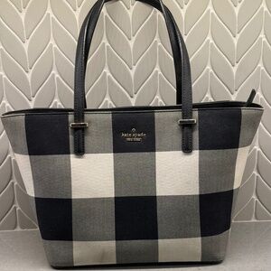 Kate Spade Black and White Plaid Handbag